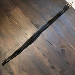 Black Studded Leather Belt